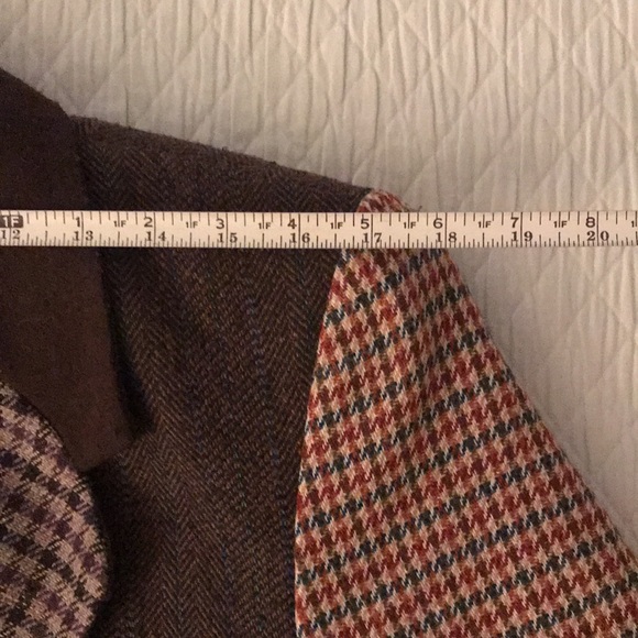 The Limited Vintage Patchwork Tweed Houndstooth Plaid Blazer Size Medium M - Picture 12 of 15